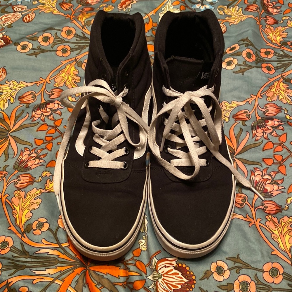 Womens black hi top vans